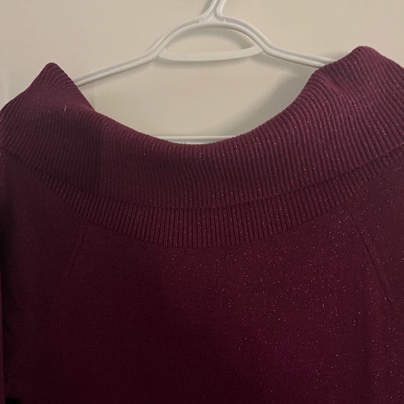 Off the shoulder purple with shimmer dress from torrid - Picture 4 of 6